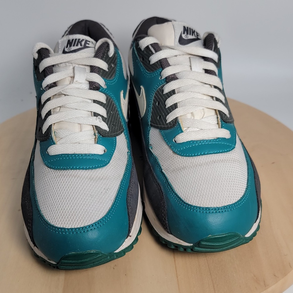 Nike Air Max 90 White Teal Athletic Shoes Men Size 9 Cross Trainer Running Shoes - Picture 2 of 10